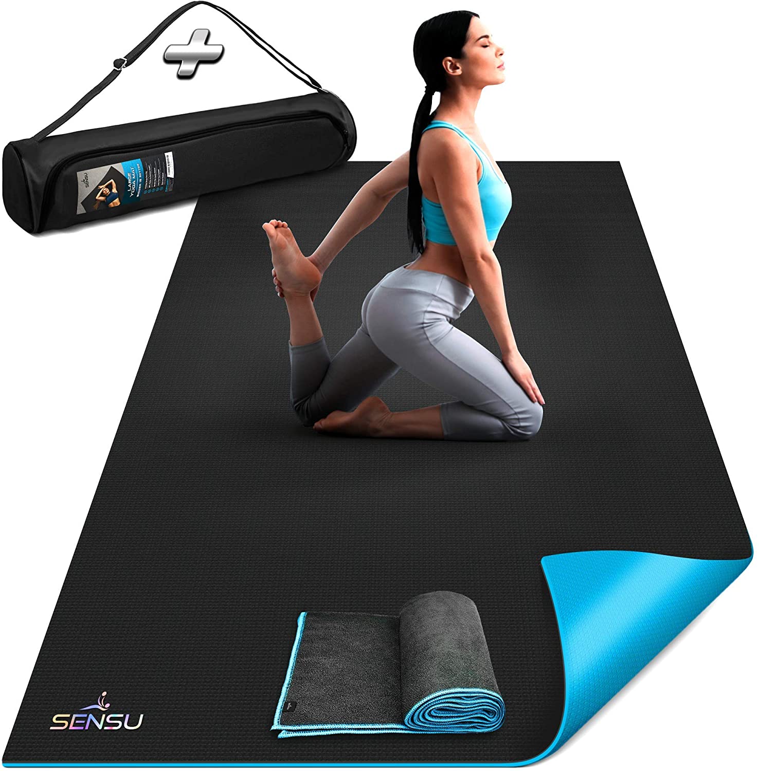 Exercise Mat, Non-slip, Extra Thick Yoga Mat, Pilates Mat, Exercise Mat,  Fitness Mat With Shoulder Strap